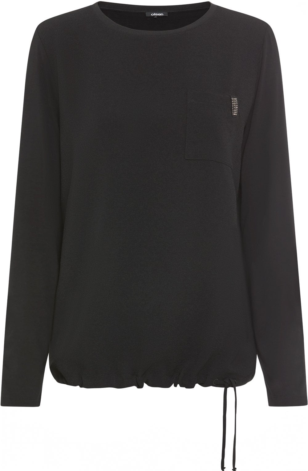 Black Drawstring Hem Clara Top