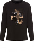 Black Embellished Circle Print Hannah Top