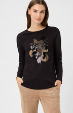 Black Embellished Circle Print Hannah Top