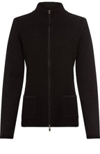 Black Horizontal Ribbed Cardigan