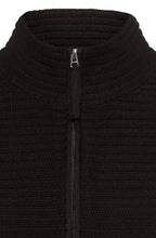 Black Horizontal Ribbed Cardigan