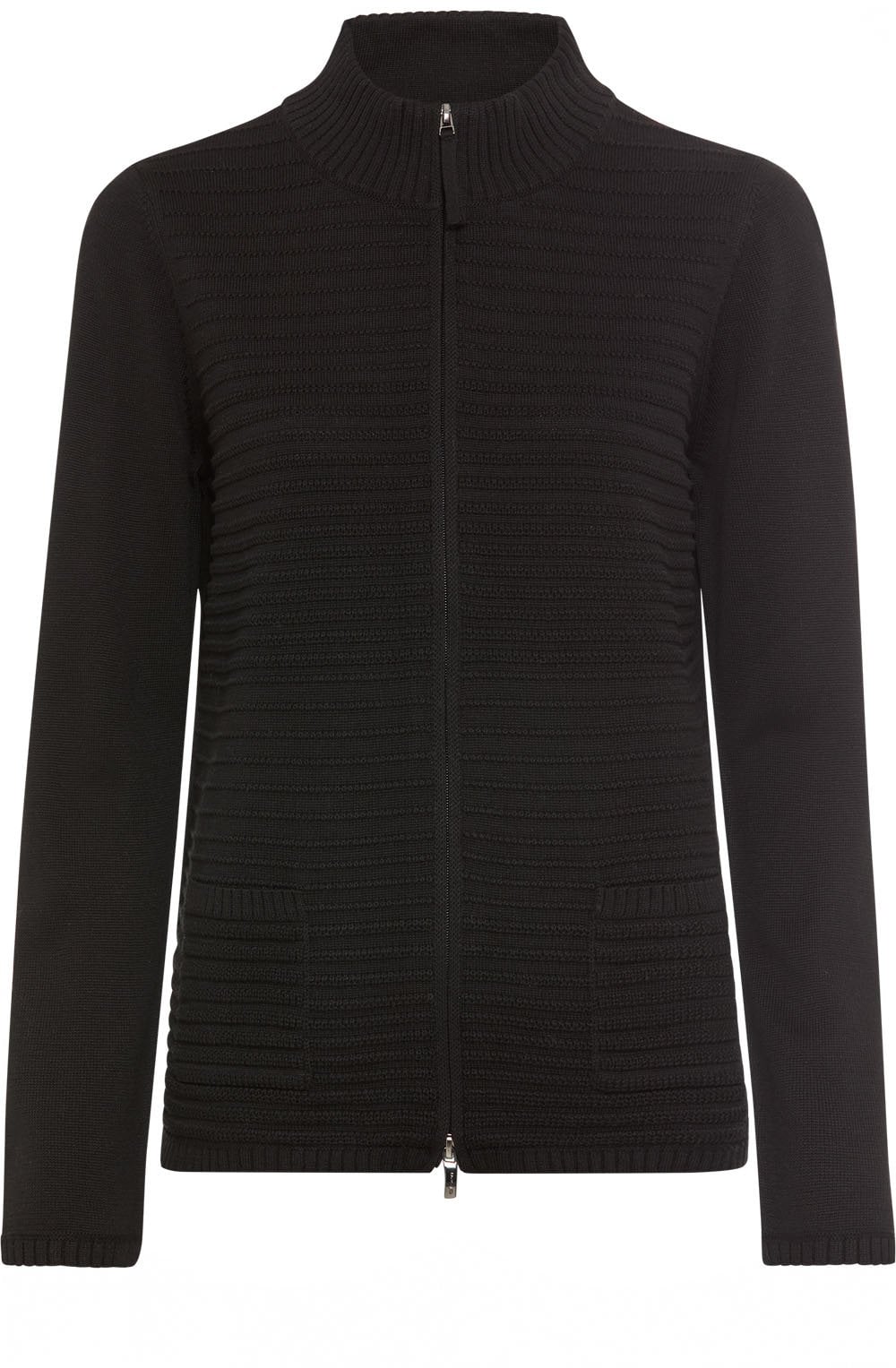 Black Horizontal Ribbed Cardigan