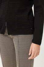 Black Horizontal Ribbed Cardigan
