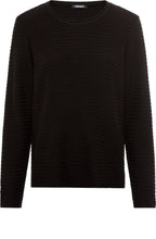 Black Horizontal Ribbed Henny Jumper