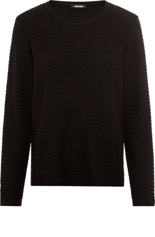 Black Horizontal Ribbed Henny Jumper