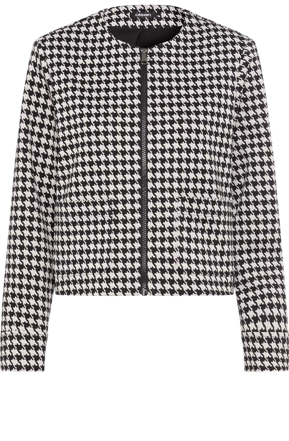 Black Houndstooth Box Jacket