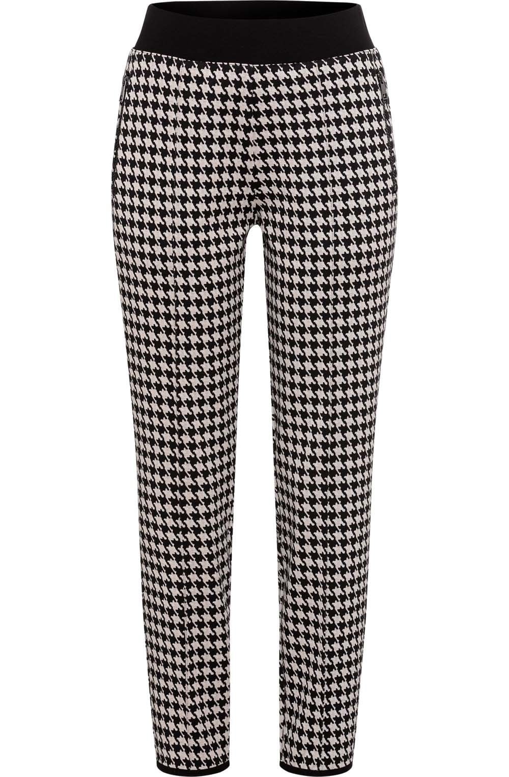 Black Houndstooth Lisa Slim Fit Trousers