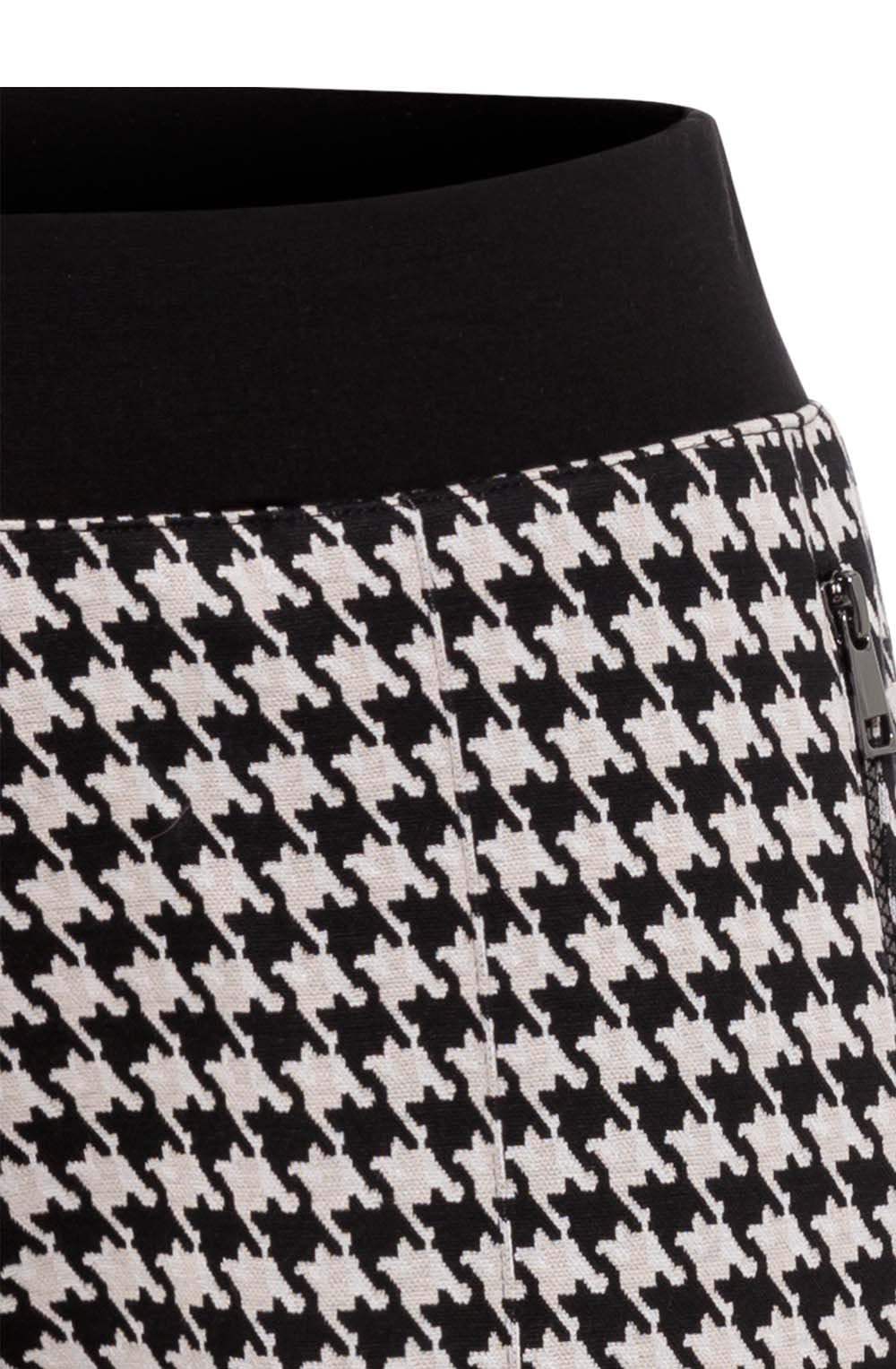 Black Houndstooth Lisa Slim Fit Trousers