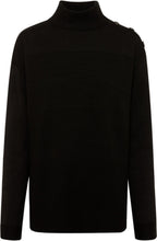 Black Knit Three Button Jumper