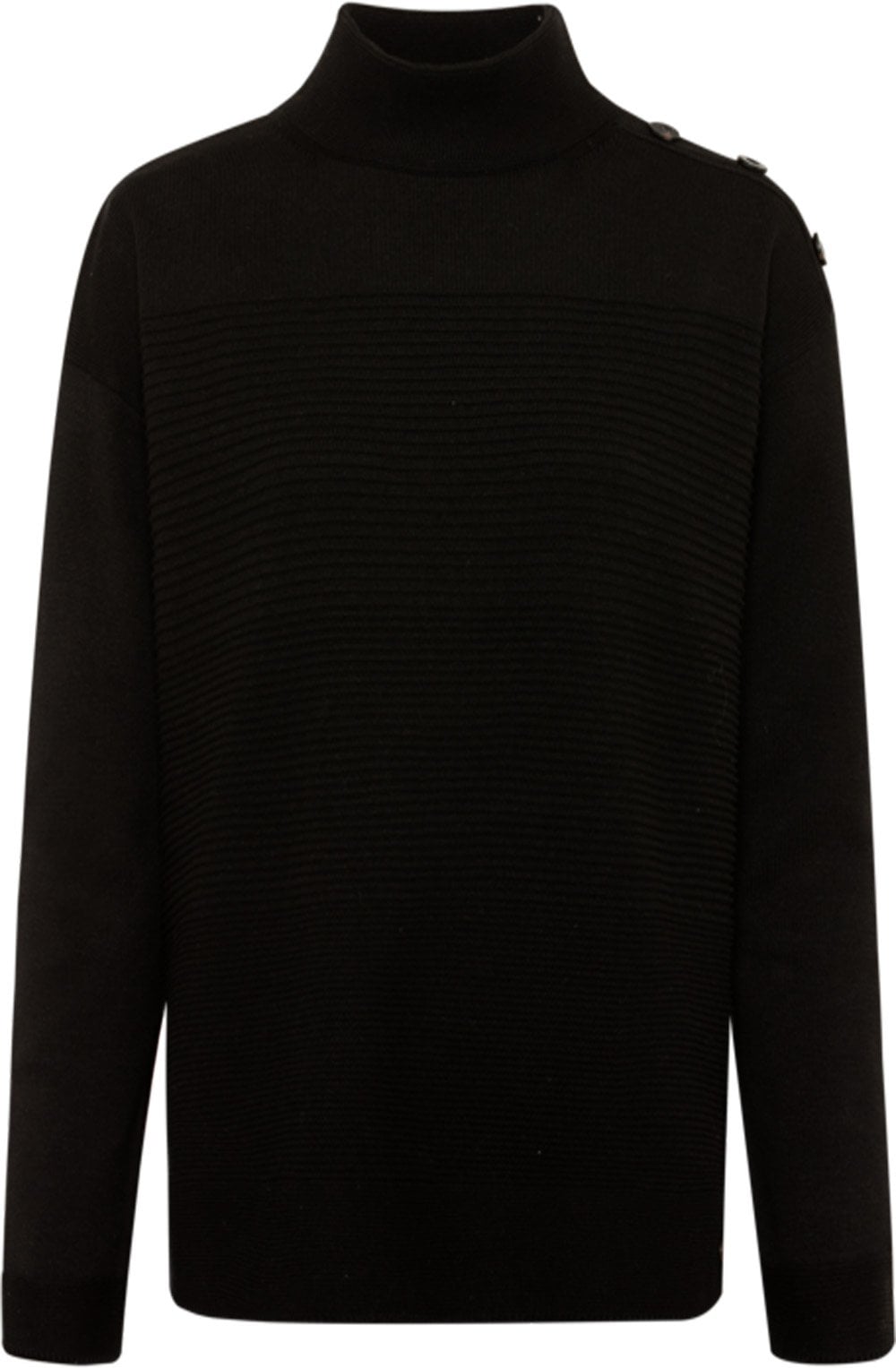 Black Knit Three Button Jumper