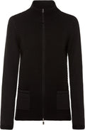 Black Knit Zip Up Cardigan