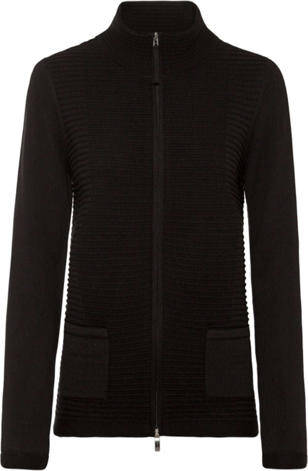 Black Knit Zip Up Cardigan