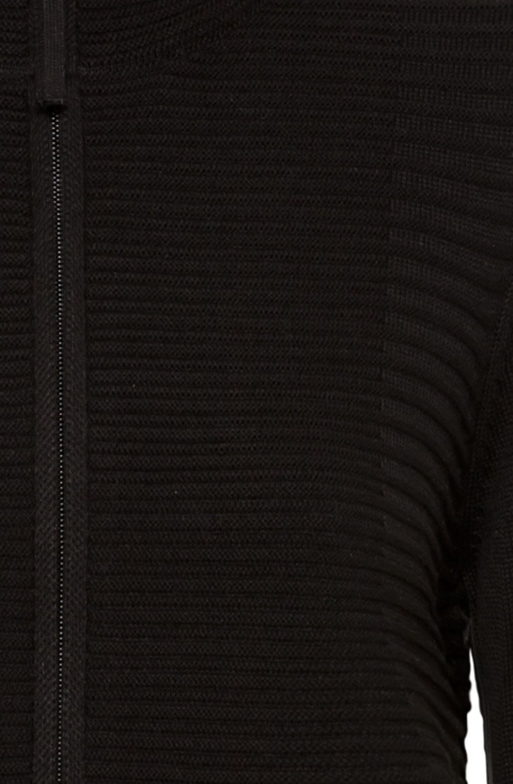 Black Knit Zip Up Cardigan