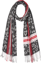 Black Leopard and Flannel Print Scarf