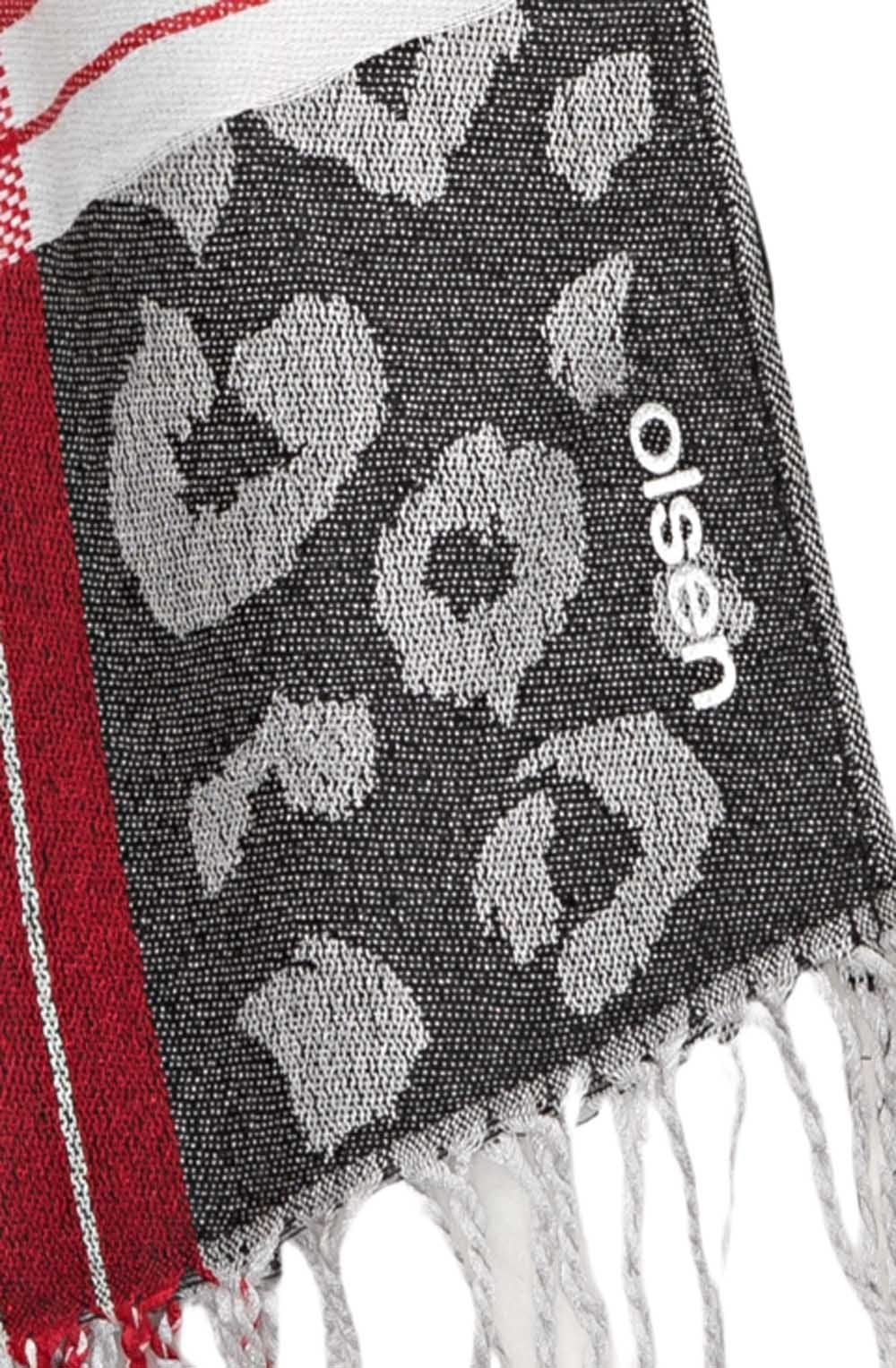 Black Leopard and Flannel Print Scarf