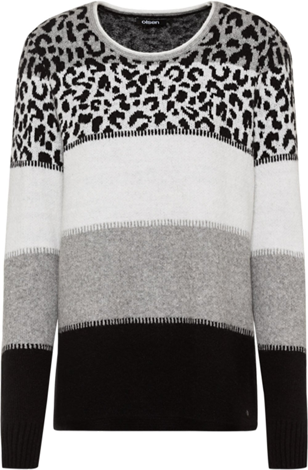Black Leopard Paneled Jumper