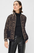 Black Leopard Textured Knit Henny Cardigan