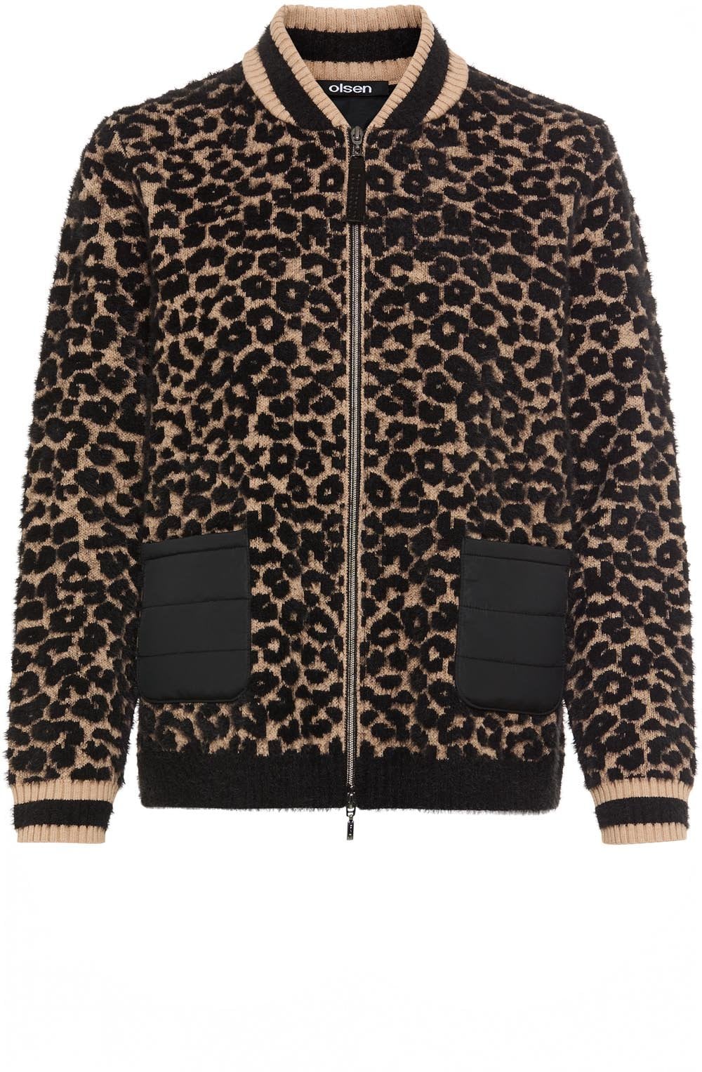 Black Leopard Textured Knit Henny Cardigan