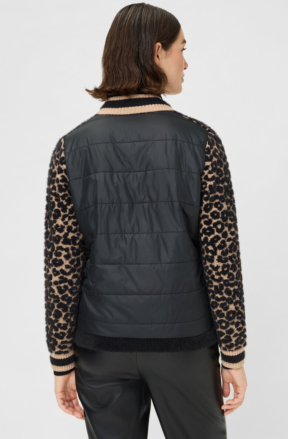 Black Leopard Textured Knit Henny Cardigan
