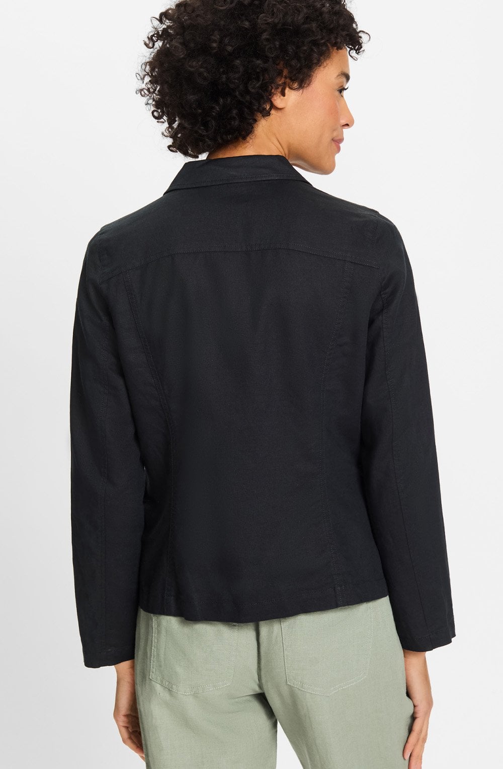 Black Linen Mix Blazer