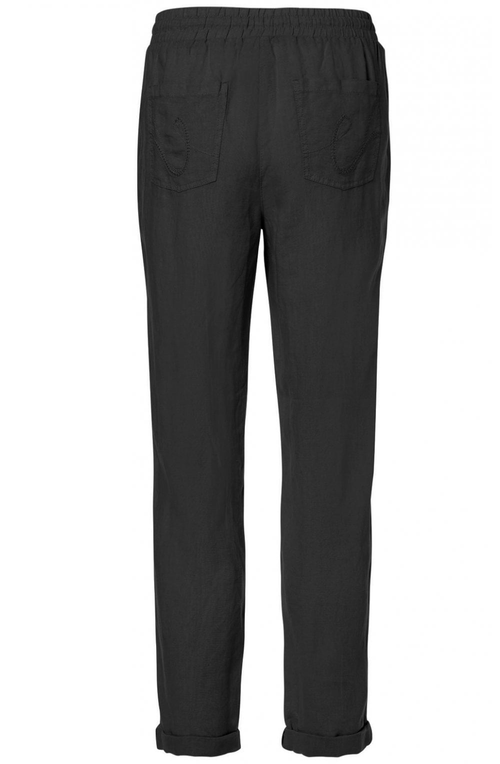 Black Lisa Linen Trousers