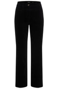 Black Lisa Straight Leg Fine Corduroy Trousers