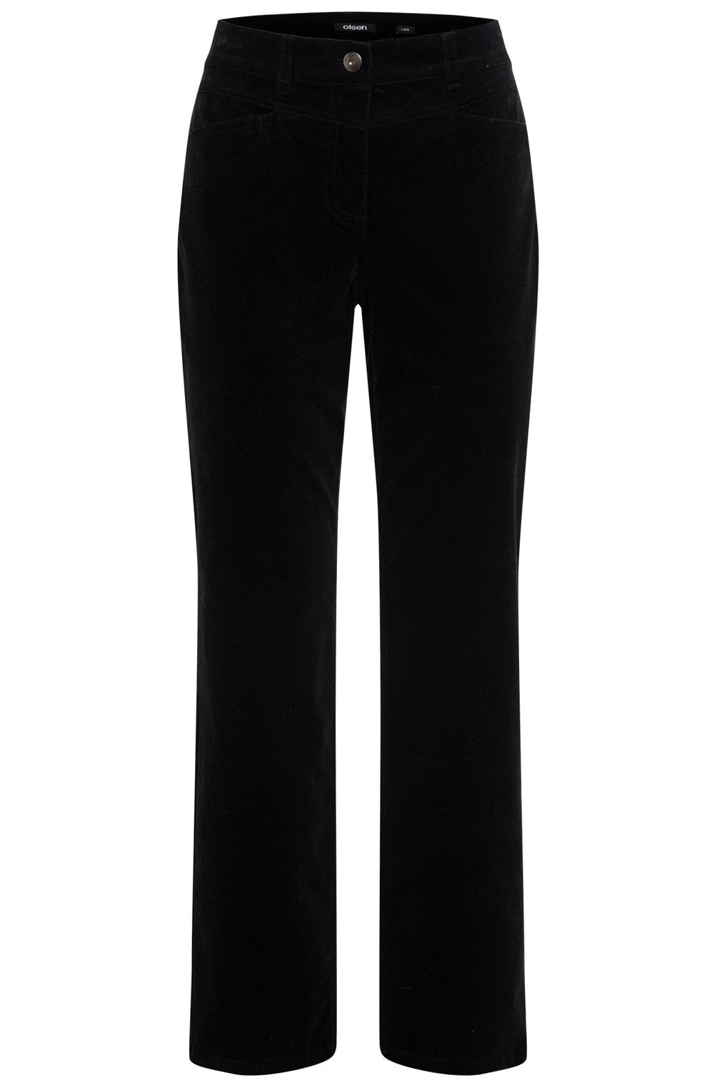 Black Lisa Straight Leg Fine Corduroy Trousers