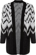 Black Long Knit Pattern Cardigan
