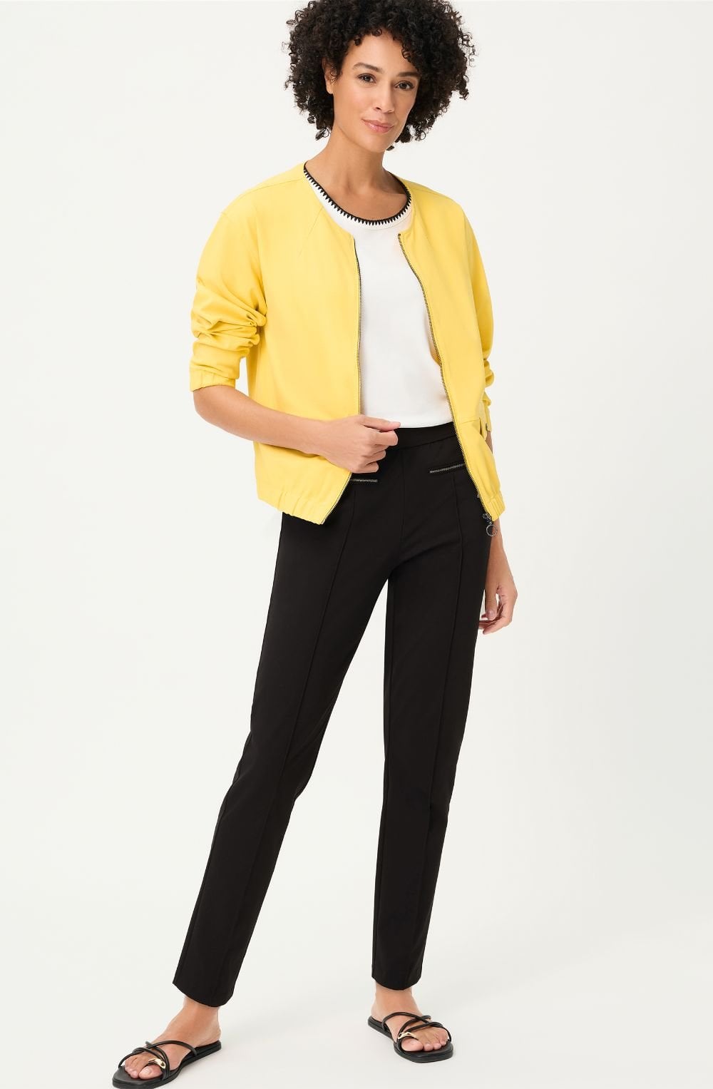 Black Mona Slim Leg Slip On Trousers