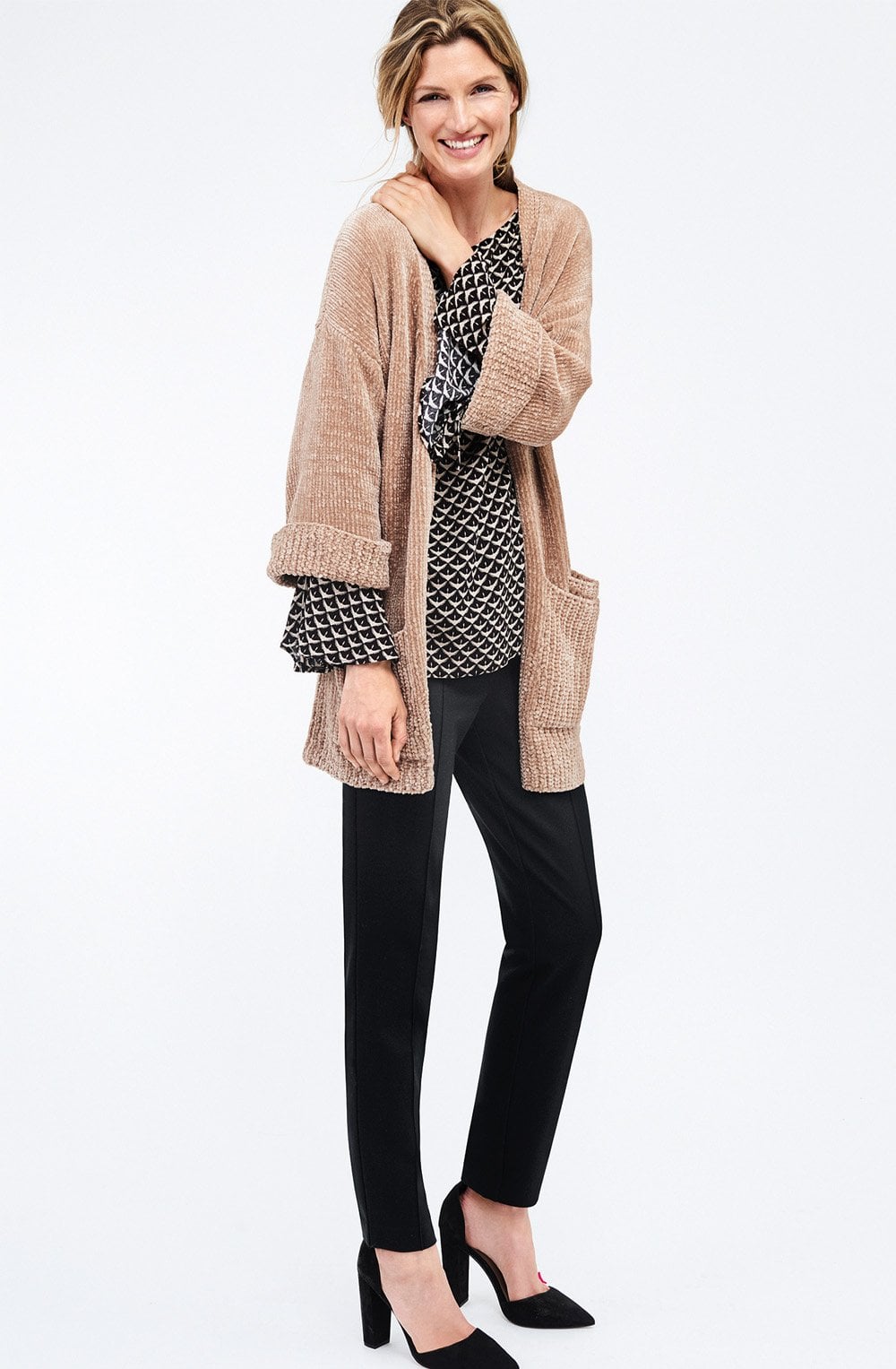 Black Mona Slim Leg Trousers
