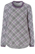 Black & Purple Check Blouse