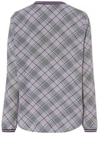 Black & Purple Check Blouse