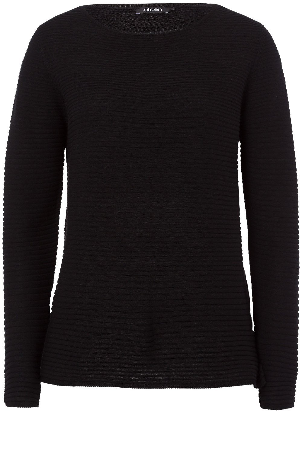 Black Ribbed Knit Sweater