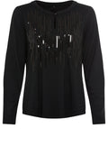 Black Sequinned Peephole Hannah Top
