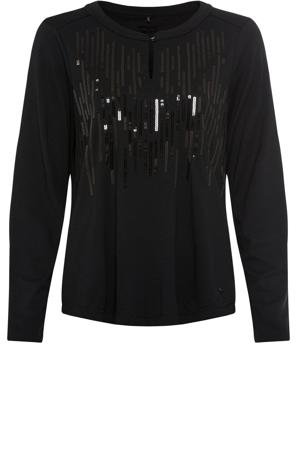 Black Sequinned Peephole Hannah Top