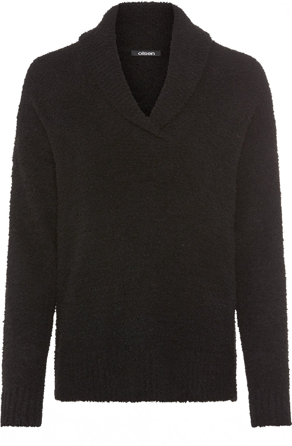 Black Shawl Neck Cora Jumper