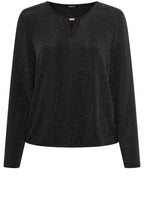 Black Shimmer Peephole Clara Top