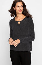Black Shimmer Peephole Clara Top