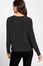 Black Shimmer Peephole Clara Top