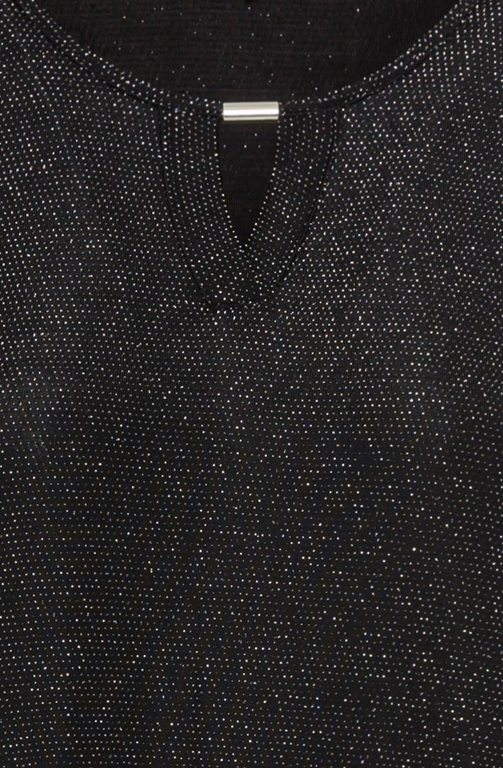 Black Shimmer Peephole Clara Top