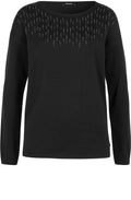Black Sliver Detailed Sweater