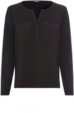 Black Sparkle Pockets Hannah Top