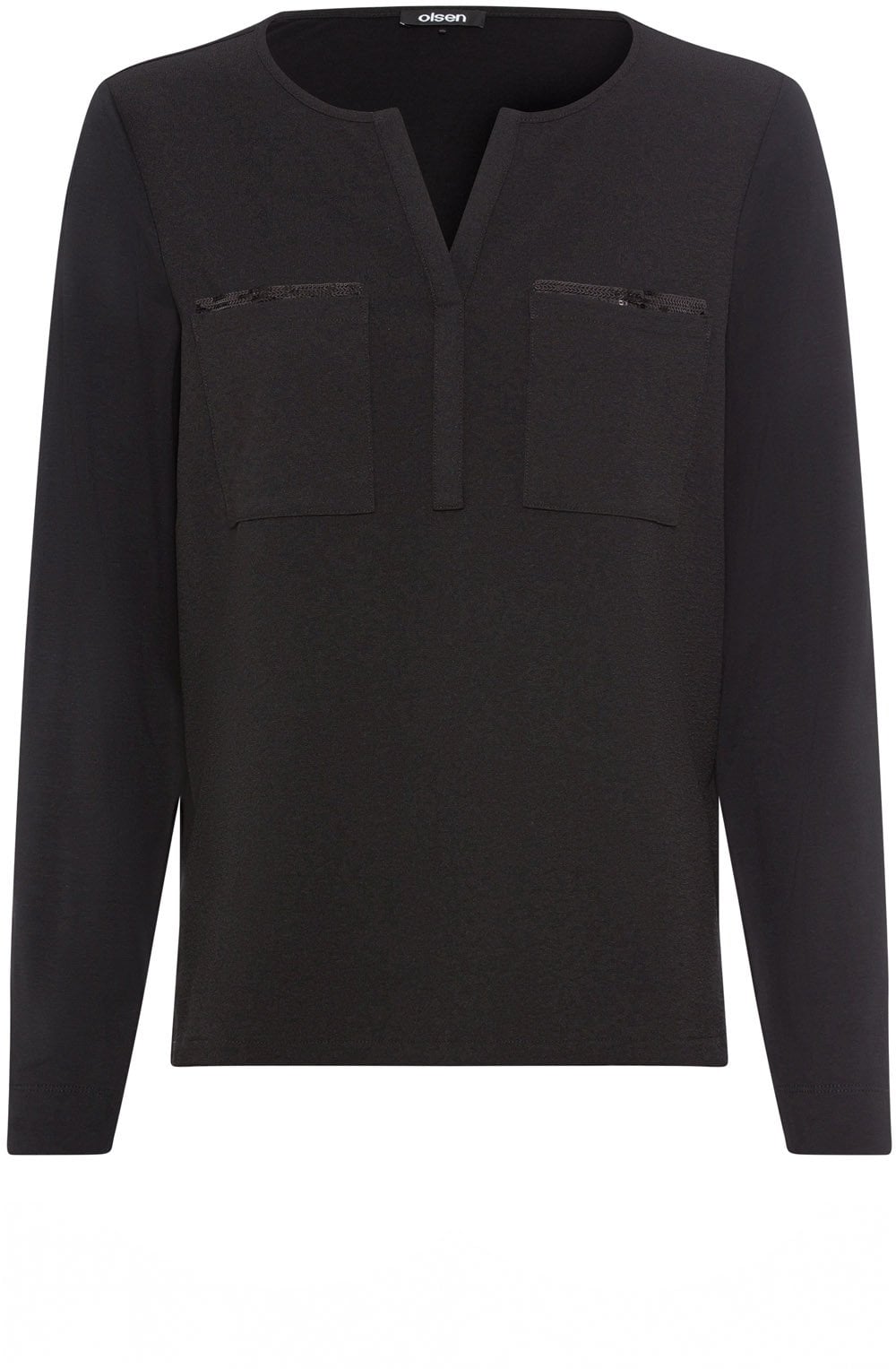 Black Sparkle Pockets Hannah Top