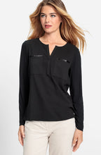 Black Sparkle Pockets Hannah Top