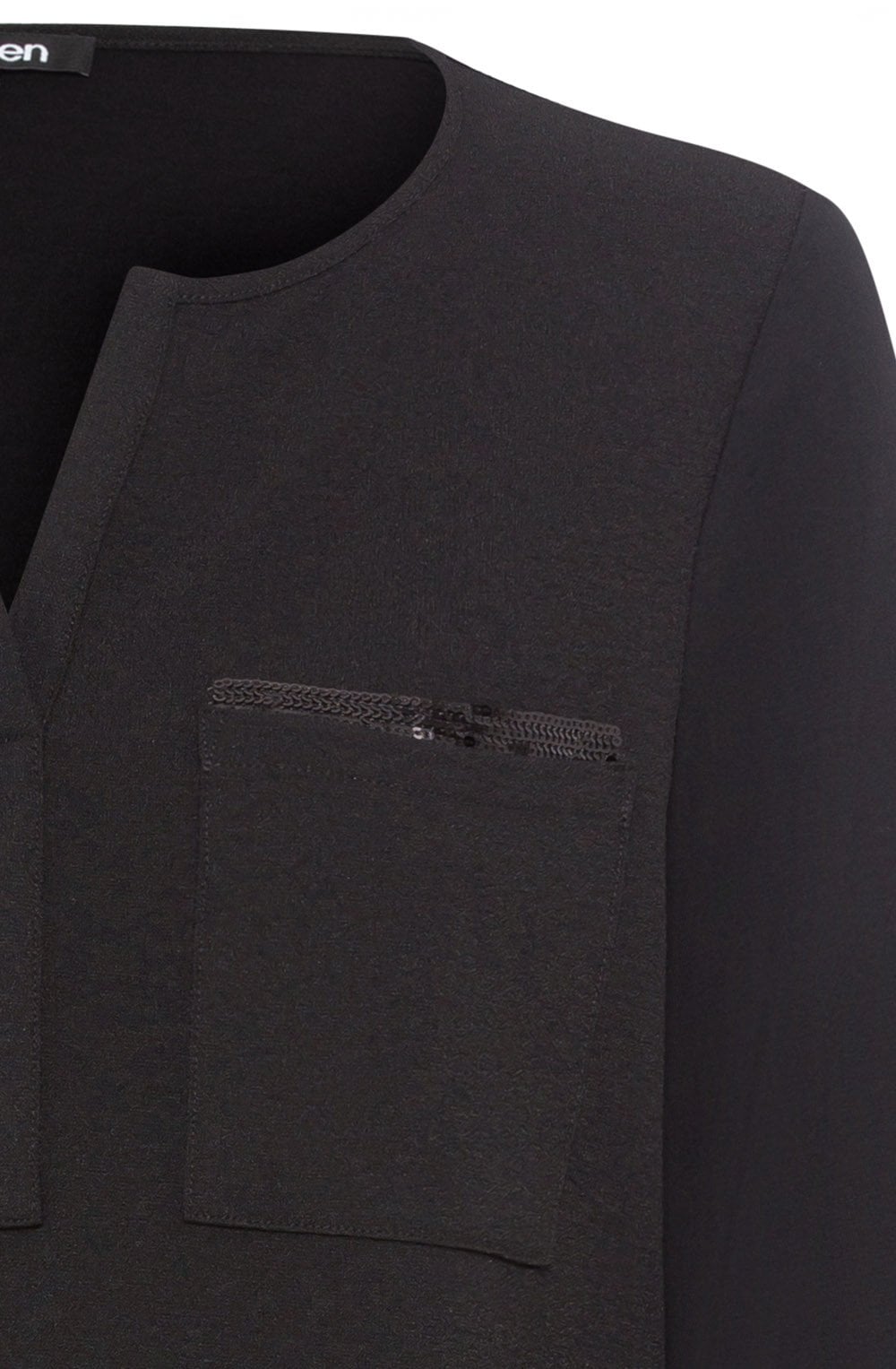 Black Sparkle Pockets Hannah Top