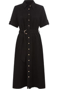 Black Textured Shirt Dress