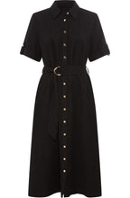 Black Textured Shirt Dress