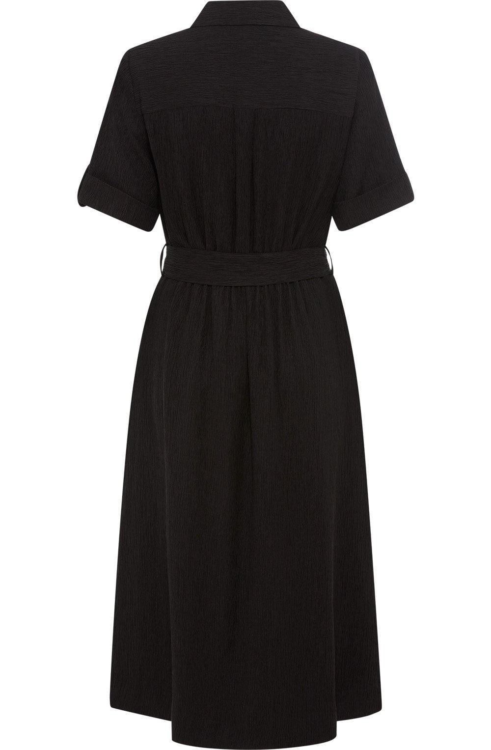 Black Textured Shirt Dress
