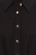 Black Textured Shirt Dress