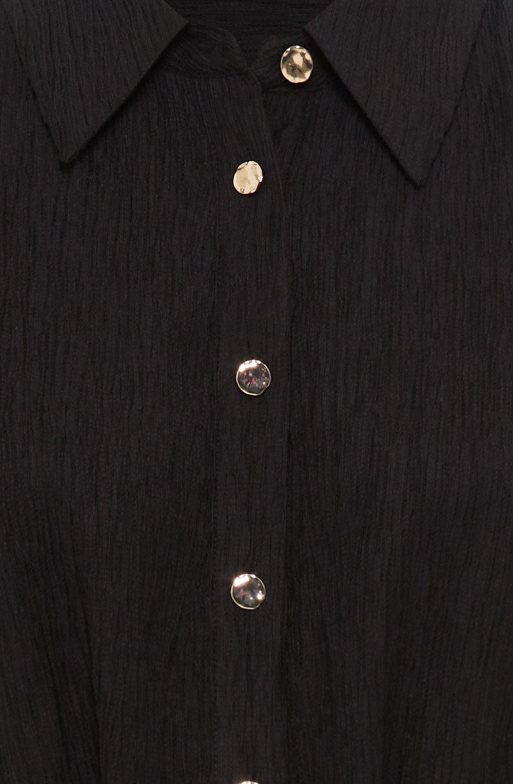 Black Textured Shirt Dress